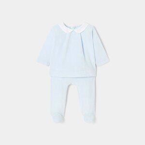 Jacadi Paris - Blue Baby Boy Comfort Set in Velvet - Size 6 Months